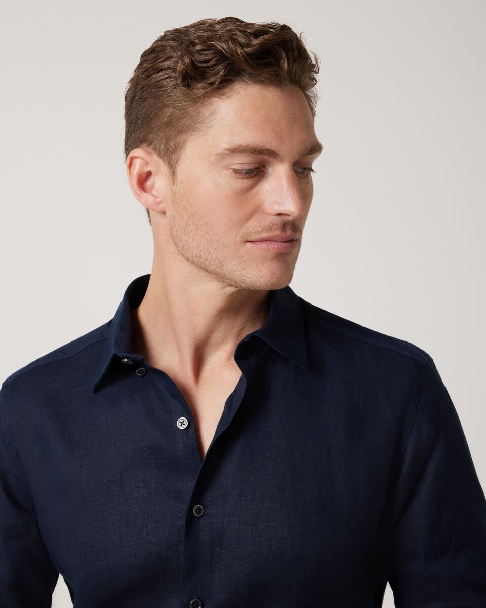 Regular Long Sleeve French Linen Shirt